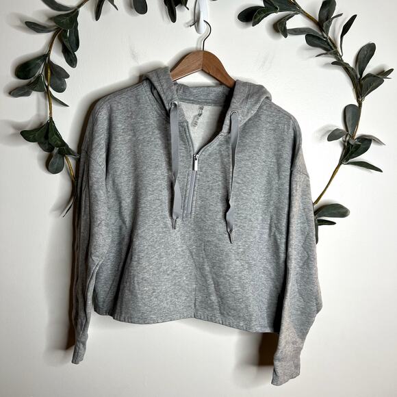 Calvin Klein Gray 1/4 Zip Hoodie - Picture 1 of 5